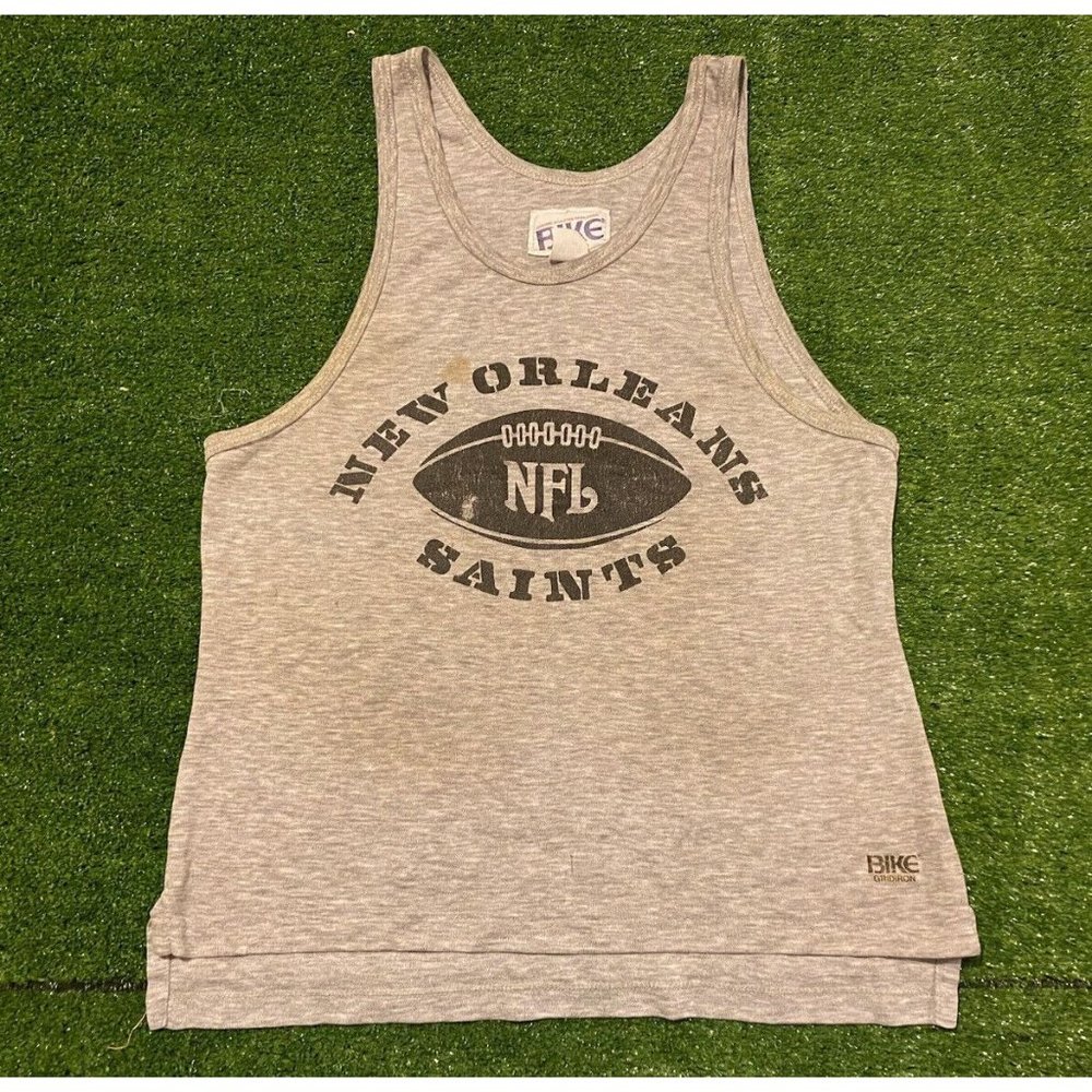 Women's Vintage Bike NFL New Orleans Saints Tank Top t-shirt large gray